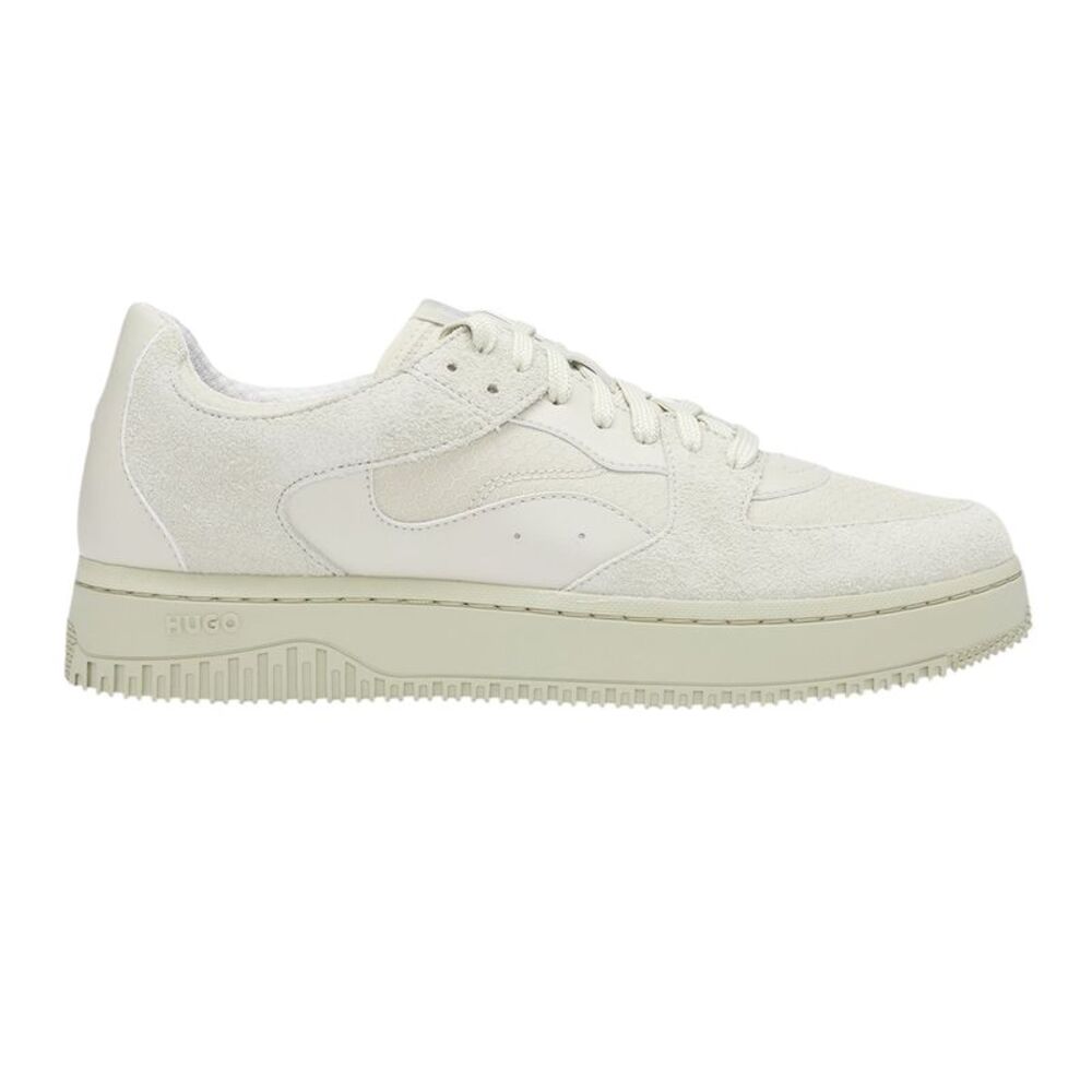 Hugo Mens Leather Low Tennis Sneakers / Light Beige